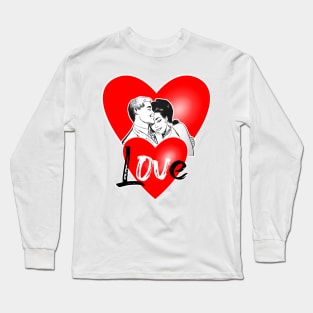 Man and woman in love hearts Long Sleeve T-Shirt